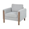 Oversized Accent Chair, Upholstered Living Room Chairs Single Sofa Chair with Walnut Legs, Curved handrail, Green - 3 of 4