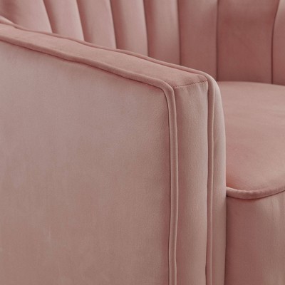 Blush Velvet Contemporary 30" Swivel Accent Chair