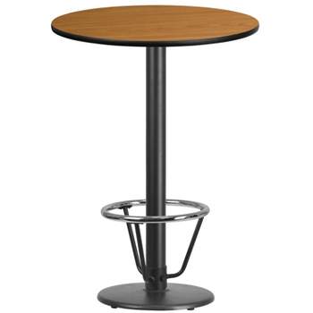 Flash Furniture 30'' Round Laminate Table Top with 18'' Round Bar Height Table Base and Foot Ring