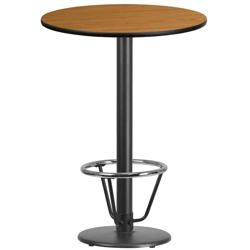 Flash Furniture 30'' Round Laminate Table Top with 18'' Round Bar Height Table Base and Foot Ring, 1 of 2