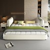 Whisen King Size Cloud Bed Frame, Chenille Upholstered Bed with Oversized Padded Movable Headboard, Round Corner - 4 of 4