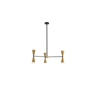Elegant Lighting Cade 34 inch pendant in black and brass - 1 of 4