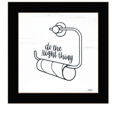 HomeRoots Empty Toilet Paper Roll Black Framed Print Wall Art