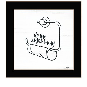 HomeRoots Empty Toilet Paper Roll Black Framed Print Wall Art - 1 of 3