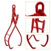 Log Lifting Tongs 28'', 3 Claws Hook Skidding Tongs Felled Grapple Timber Claw Logging Grabber for Logging Forestry Grappling Firewood 3000 Pounds Red - 4 of 4