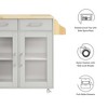 Modway Cuisine Kitchen Cart – Rolling Island Cabinet with Drawer, Open Shelf, and Towel Rack, Compact Storage for Small Spaces - 2 of 4