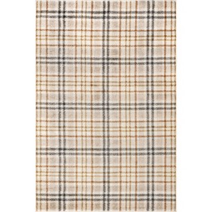 Nuloom Noelani Plaid 5x8 Indoor Area Rug for Living Room Bedroom Dining Room Kitchen, Orange And Grey/Ivory - 1 of 4