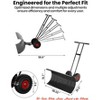 29/36-Inch Wide Snow Shovel w/ Wheels, Heavy Duty Metal Snow Pusher Shovel w/5-Position Angled Blade & Adjustable Handle - 3 of 4