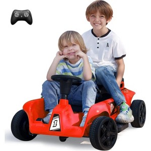 2 Seaters 4-Wheelers Electric Ride On Toy for Kids, 24V 120W*2 Powerful Motors Max Load 200 Lbs, Two Driver Modes + Remote Control - 1 of 4