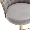 Kumasinova 24"-31"H Swivel Bar Stools Set of 2,Luxury Velvet Counter Height Barstools with Golden Metal Base&Footrest,250lbs Max - 4 of 4