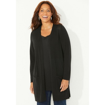 Catherines Women's Plus Size Marled Sweater Cardigan