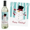 Big Dot of Happiness Let It Snow - Snowman - Holiday and Christmas Party Decorations for Women and Men - Wine Bottle Label Stickers - Set of 4 - 2 of 4