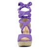 Allegra K Women's Lace Up Open Toe Platform Espadrille Wedge Sandals - 2 of 4