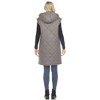 Women's Diamond Quilted Hooded Puffer Vest - White Mark - 3 of 4
