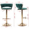 VASIP Set of 2 Bar Stools,with Chrome Footrest and Base Swivel Height Adjustable Mechanical Lifting Velvet + Golden Leg Simple Bar Stool - 3 of 4