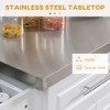 Okak Kitchen Island With Storage, Kitchen Island with Stainless Steel Top, 2 Drawers and Cabinets, Countertop Organizer for Home - 3 of 4