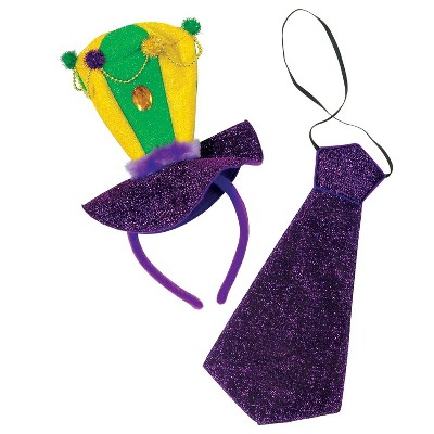 Beistle Mardi Gras Headband and Necktie Set 60578