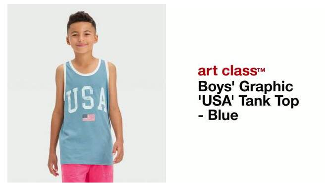 Boys' Graphic 'USA' Tank Top - art class™ Blue, 2 of 6, play video