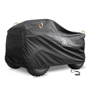 Unique Bargains Quad ATV Cover 4 Wheelers Cover Waterproof Snowproof with Reflective Strips Universal Fit Black - 1 of 4
