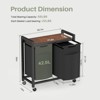 FONTOI Laundry Hamper with 2 Pull-Out Removable Laundry Bags Clothing Sorter with Shelf and Wheels, Brown&Black, 13"*36.4"*30" - 3 of 4