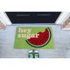 1'4" x 2'4" Hey Sugar Indoor/Outdoor Coir Doormat Green/White/Red - Entryways: PVC-Backed, Shake Clean, Summer Theme - 4 of 4