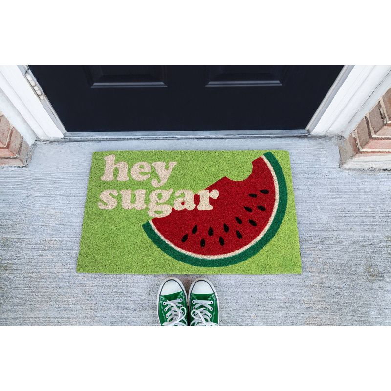 1&#39;4&#34; x 2&#39;4&#34; Hey Sugar Indoor/Outdoor Coir Doormat Green/White/Red - Entryways, 5 of 7