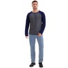 INSPIRE CHIC Men's Long Sleeve Tops Color Block Casual Raglan T-Shirt - 2 of 4