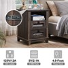 OKD 18'' Nightstand with Charging Station & 2 Drawers, Square End Table - 4 of 4