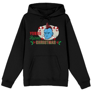 Guardians Of The Galaxy Holiday Special Yondu Ruined Christmas Long Sleeve Black Unisex Adult Hooded Sweatshirt - 1 of 3