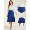 Allegra K Women's Side Zipper High Waist Elegant Flared A Line Midi Skirts - 2 of 4