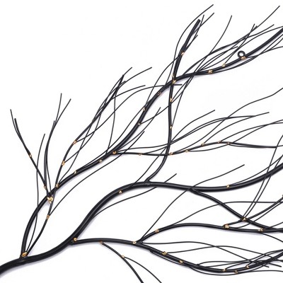 LuxenHome Black and Gold Metal Branch Wall Sculpture