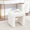 SEYNAR Modern Glam Teddy Velvet Upolstered U-Shaped Ottoman - 2 of 4