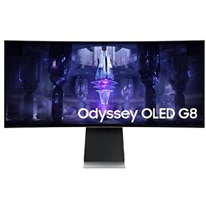 Manufacturer Refurbished Samsung Odyssey OLED G8 34" 1440p 175 Hz Curved Ultrawide Gaming Monitor, Silver - 1 of 1