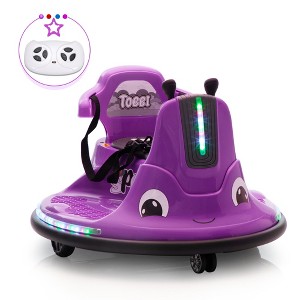 Sandinrayli 12 V Kids Ride on Electric Bumper Car with Remote Control and LED Lights - 1 of 4