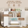 Cat Litter Box Enclosure, Hidden Litter Box Furniture with Removable Dividers & Reversible Entrance - 4 of 4