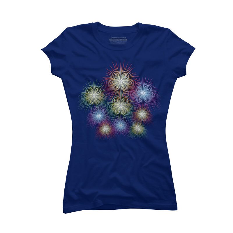 Junior's Design By Humans July 4th Fireworks Display By  T-Shirt, 1 of 3