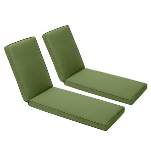 Aoodor 72 x 21 x 3 Inches Patio Chaise Lounger Cushions, Olefin Fabric Slipcovers with Sponge Foam, Set of 2 - 1 of 4