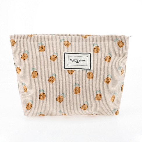 Unique Bargains Women Durable Drawstring Pineapple Cosmetic Bag Khaki 1 Pc - image 1 of 3