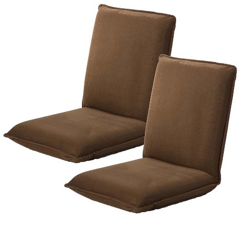 Multiangle Floor Chairs With Adjustable Back Set Of 2 Chocolate Plow Hearth