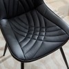 HDZNVF Set of 2 Dining Chairs Mid Century Modern Kitchen Chair Comfortable Upholstered Faux Leather - 4 of 4