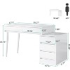 Tribesigns White Desk with 5 Drawers, Modern Home Office Desk with Storage Drawers and Printer Stand - 3 of 4