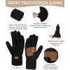 ZUPPAD Winter Hat Scarf Gloves Set for Women, 3 PCS Pom Pom Beanie Hat Touchscreen Glove Long Neck Kint Scarf Christmas Gifts - 4 of 4