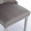 PAGED Contemporary Velvet Dining Chairs Set of 2 Dining Room Chairs with Chrome Stainless Steel Plating Legs and Nailhead Trim for Living Room - 4 of 4