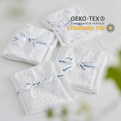 White Seersucker 7-Piece Queen Bedding Set