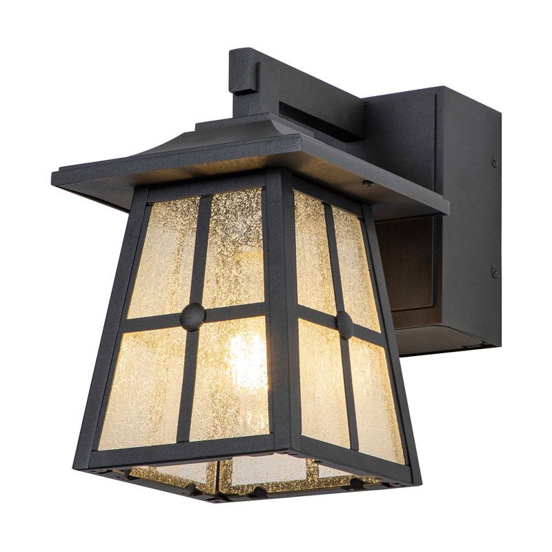 C Cattleya Matte Black Aluminum Outdoor Wall Light with GFCI Outlet, 1 of 9