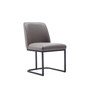 Sapphtopaz Modern Dining Chairs with Mid-Backrest PU Leather Upholstered Living Room Chair with Geometic Semi Circle Metal Base for Dining Room - 1 of 4