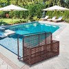 Waterproof Wicker Pool Float Storage Basket with Rolling Wheels, Large Outdoor Organizer, Patio Deck Box for Backyard and Poolside Use - 2 of 4