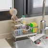 Hachikiko Wall-Mounted Carbon Steel Kitchen Sink Organizer - 2-Tier Multipurpose Cleaning Supplies Rack with Drainage & Punch-Free Installation - 4 of 4