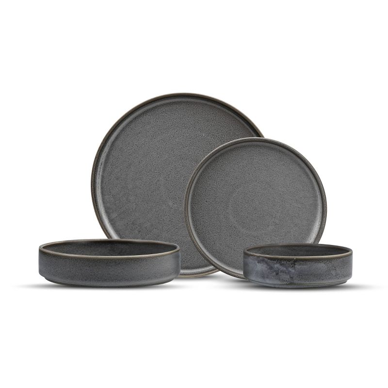 Fortessa Tableware Solutions 16pc Ceramic Sound Thunder Dinnerware Set Gray, 1 of 12