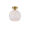 Elegant Lighting Baxter 1 Light Brass Flush Mount With Frosted White Glass - 3 of 4